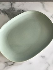 Poole Pottery Cameo Celadon Green Oblong Large Plate / Platter - 35cm