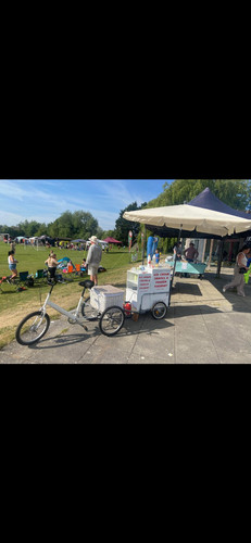 Ice cream bike and freezer - cream,