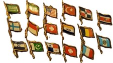 17 Vintage Tin Pin Badges