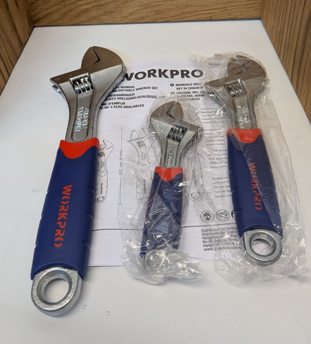 Workpro 3pc adjustable wrench - adjustable,