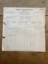 1954 Invoice Smith & Wellstood Bonnybridge Stirling