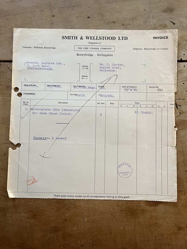 1954 invoice smith - 1954, wellstood