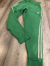 RETRO ADIDAS JOGGERS TRACKSUIT BOTTOMS SIZE SMALL GREEN