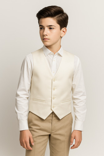 Boys ivory waistcoat - ivory, formal