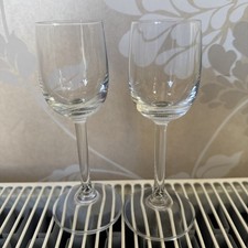 2 x Tall Crystal Sherry Liqueur Dessert Wine Glasses, 15.5cm Tall