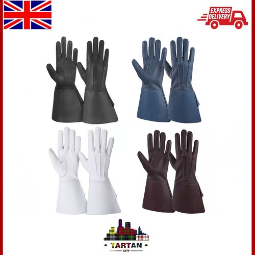 Leather gloves men - men, long
