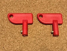 2 x Red Electric Cut Off / Isolator Switch Motorhome Caravan Motor Mover Key