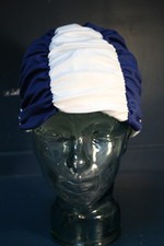 Vintage 1950's blue white stripe swimming hat cap sz large Britain revival