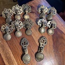 Victorian brass drop pull - brass,