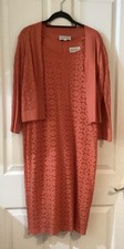 Ladies Ronnie Nicole Size 12 Lace Dress Orange , Plus Size Medium Matching Shrug
