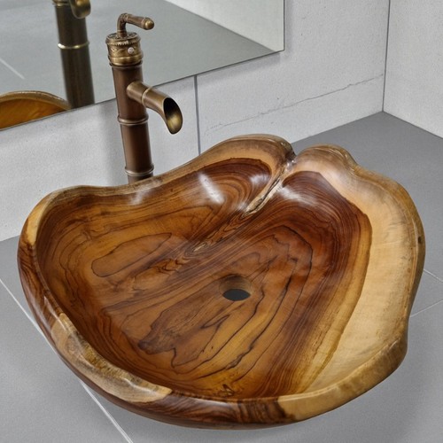 Root wood wash - basin, teak