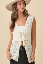 Long Crochet Knitted Vest with