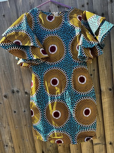 African print dress with small - dress,