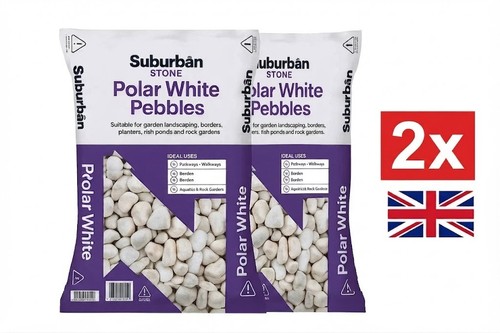 Polar white pebbles - pebbles, 40kg