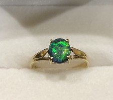 Australian Black Opal Pinky Ring 9ct Gold Vintage