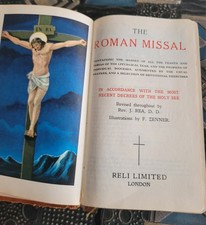 Vintage 1961 Roman Missal Leather Gilt Edges RELI London Catholic Prayer Book