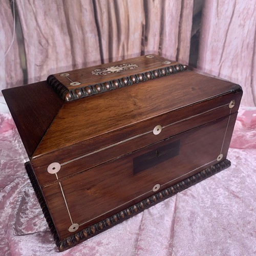 Antique rosewood tea caddy - rosewood,