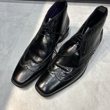 Jeffery West M&S Autograph Brogue black  Leather Mens Lace Brogue Boots Size 10