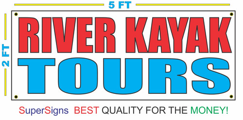 River kayak tours banner - kayak, sign