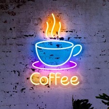 LED Coffee Cup Neon Sign Large