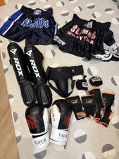 Muay Thai Starter Pack (gloves, shin pads, wraps, box, shorts & ankle supports)