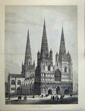 Original Old Antique Print