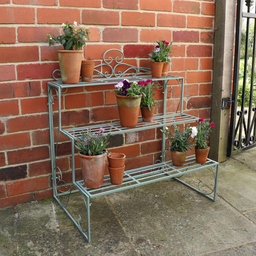 Sage green metal three tier - green,