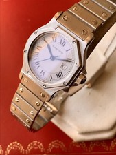 Ladies Genuine Cartier Santos Ronde 2965 Automatic 25 jewel Watch Serviced Boxed