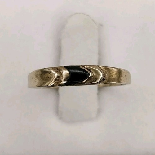 Antique black onyx charm ring - antique,