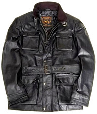 BRAND NEW SUPERIOR LEATHER JACKET - L - MOTORCYCLE " PANTHER " STYLE - COST £195