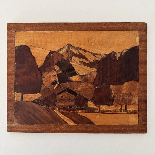 Vintage marquetry wooden - wooden, panel