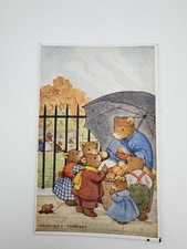 Margaret Tempest Illustrated Bears Vintage Postcard 1950s Nursery Children’s Art