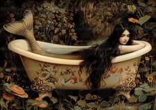 Mermaid Bathtub Art Print