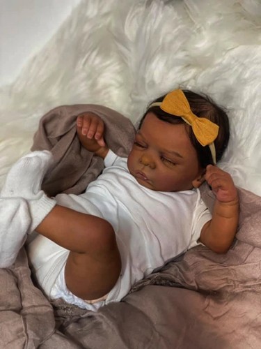 African american newborn doll - american,
