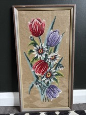 Vintage 1970s Framed Tapestry