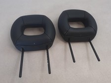 PEUGEOT 206 206CC (98-07) FRONT GTI SEAT HEADREST RESTRAINT BLACK LEATHER PAIR