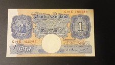 Vintage old blue one pound note Elizabeth ll