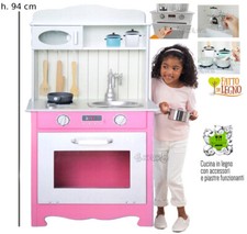 Wooden Toy Kitchen Pink My