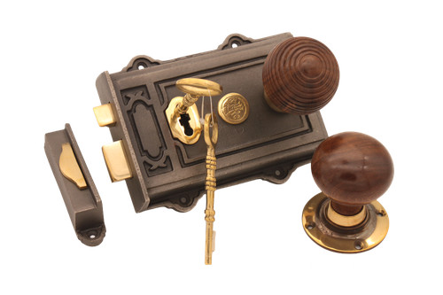 Victorian davenport rim lock - davenport,