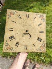 11" Square Provincial Cornish Grandfather Longcase Clock Dial Painted Launceston