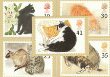 1995 Royal Mail Cats Mint PHQ 167  (5 cards) - issued 17 January 1995