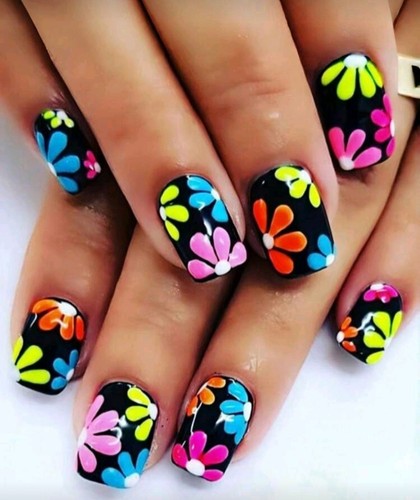 Press nails retro 60s - press-on,