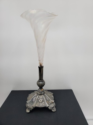 Antique metal glass - metal, &