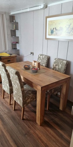 Solid mango wood dining table - wood,