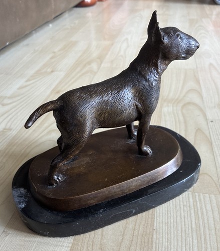 Bronze bull terrier figure - bronze,