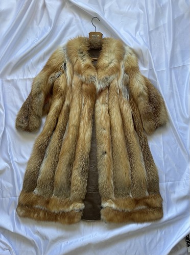 Fox fur coat large full - coat,