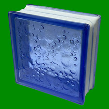 Blue bubbles glass block - blue,