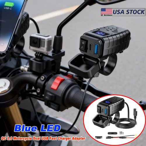 12v motorcycle usb voltmeter - motorcycle,