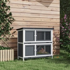 PawHut Rabbit Hutch, Double