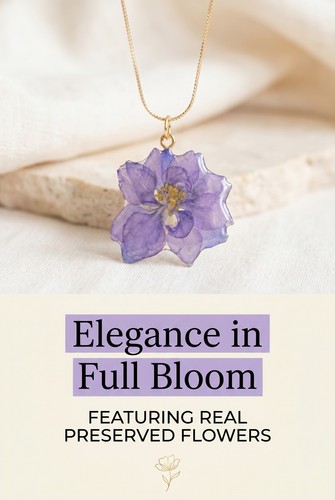 Dried flower necklace